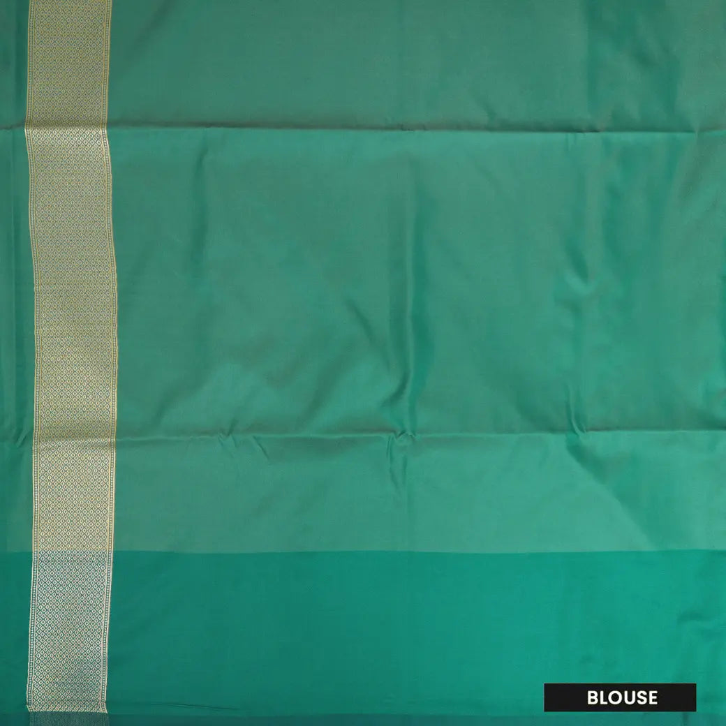 Lime Green With Ramar Green Copper Zari Border Soft Silk Saree