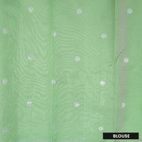 Pink with Green Litchi Silk Saree