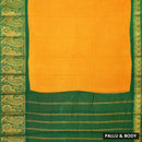 Mango Yellow, With green Sungudi Cotton Saree without Blouse