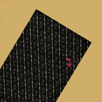 Black with Olive Green flower design Cotton Printed Lungi