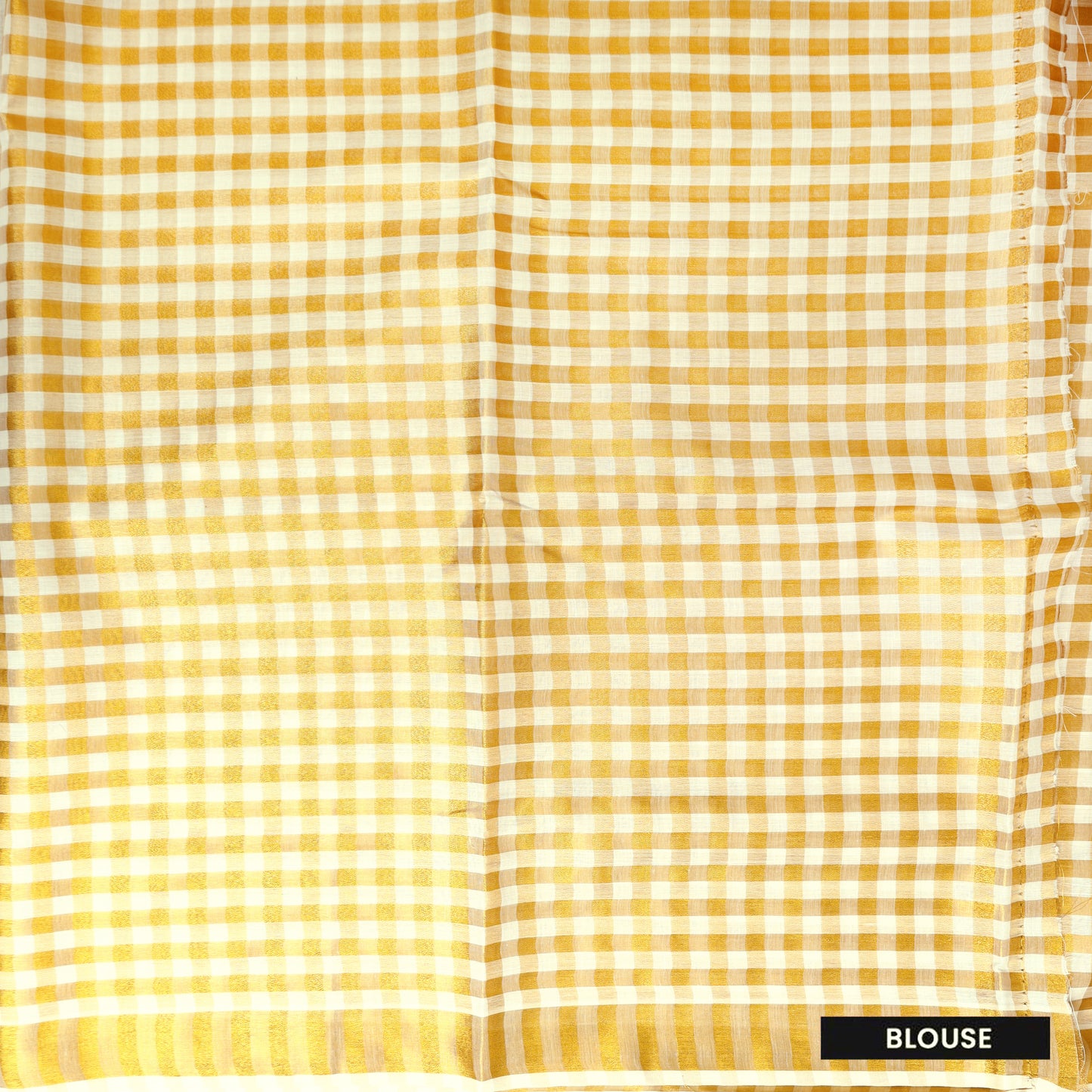 Off White With Golden Checked traditional kerala onam saree