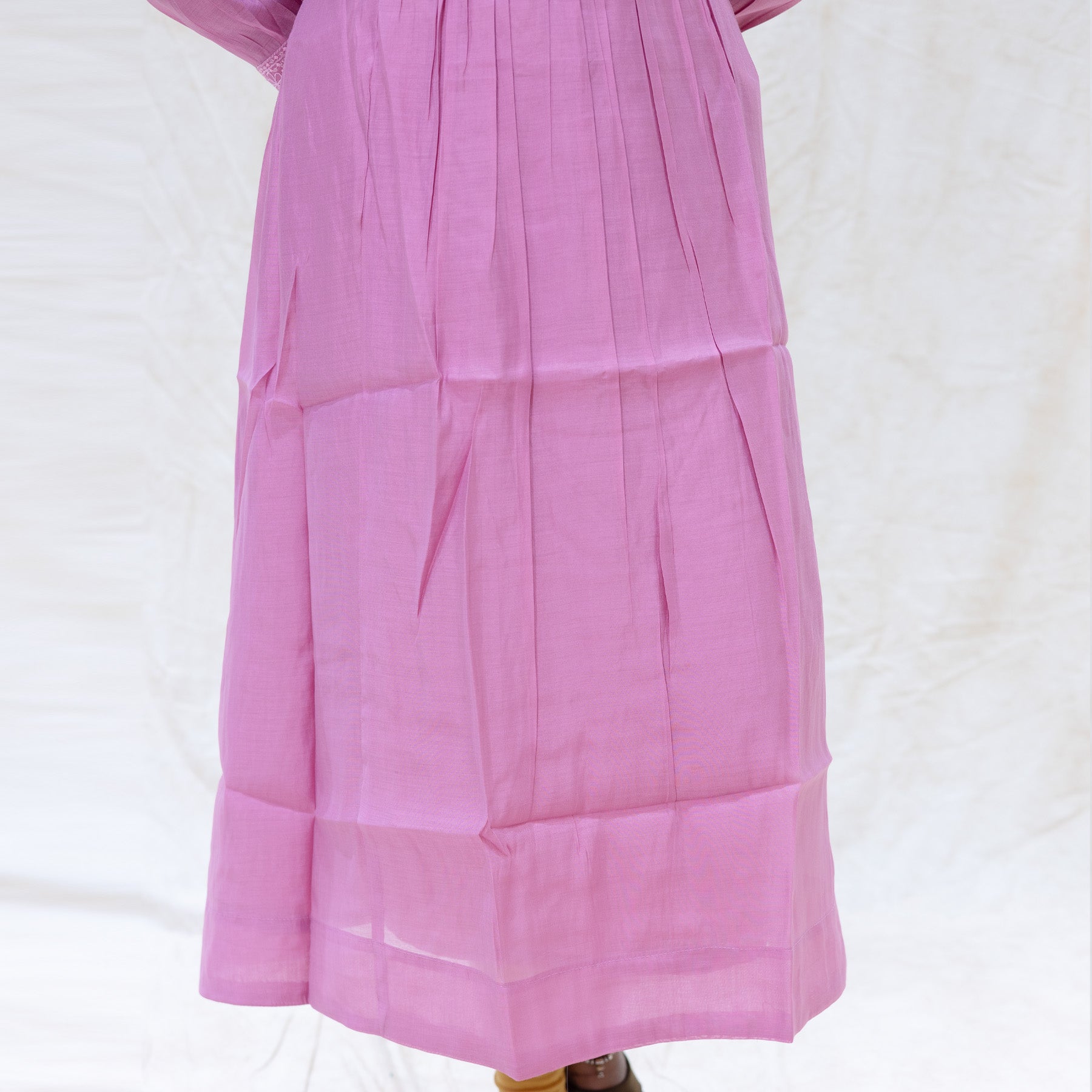 Aarviya-Onion pink With  Floral Design  Ladies Branded Umbrella Top Readymade