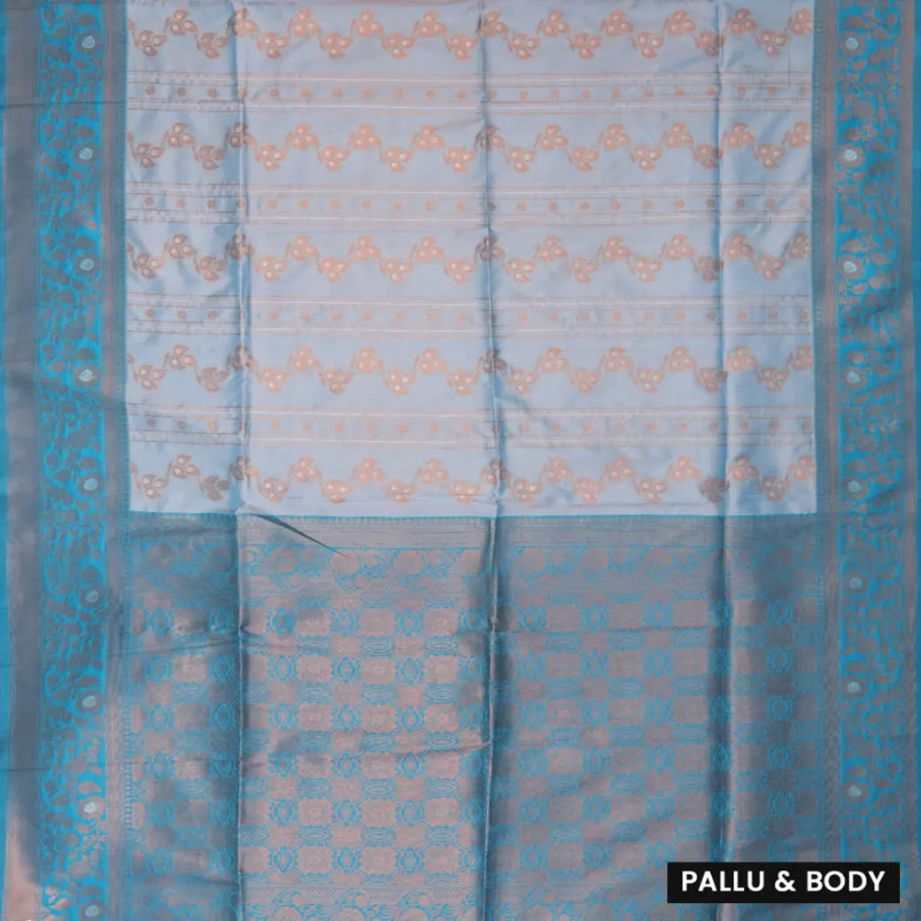 light sky and blue Soft Silk Saree