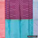 Dark Purple With Turquoise Blue Soft Silk