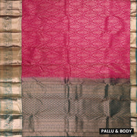 Pink With Green Wedding Silk Saree