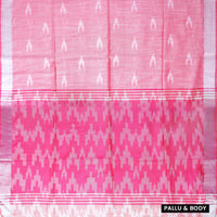 Light Pink With Dark Pink Trendy Linen Saree