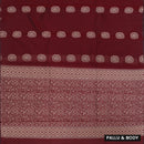 Deep Reddish-Maroon With Sandal Zari  Silk Cotton Saree