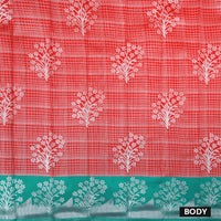 Red with Green Kubera Silk Saree