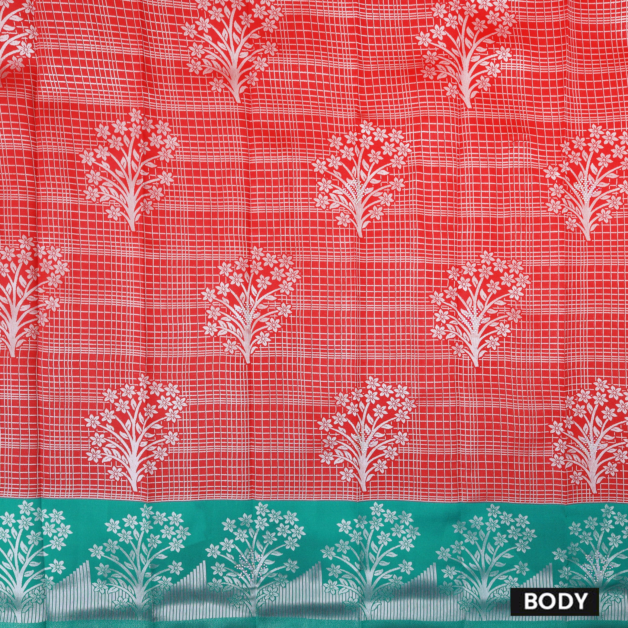 Red with Green Kubera Silk Saree