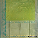 Lime Green With Ramar Green Copper Zari Border Soft Silk Saree