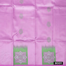 Pink with Green Litchi Silk Saree