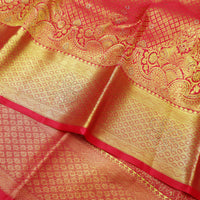Red Color Golden Zari Border Wedding Silk Saree