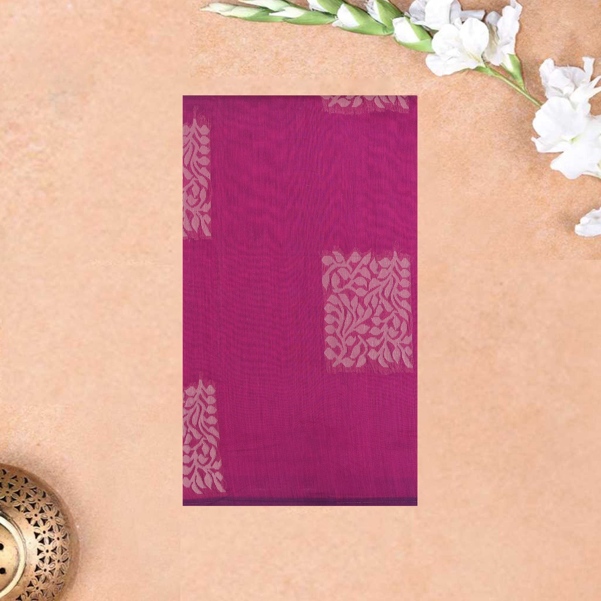 Pink With Sandal Zari Silk Cotton Saree