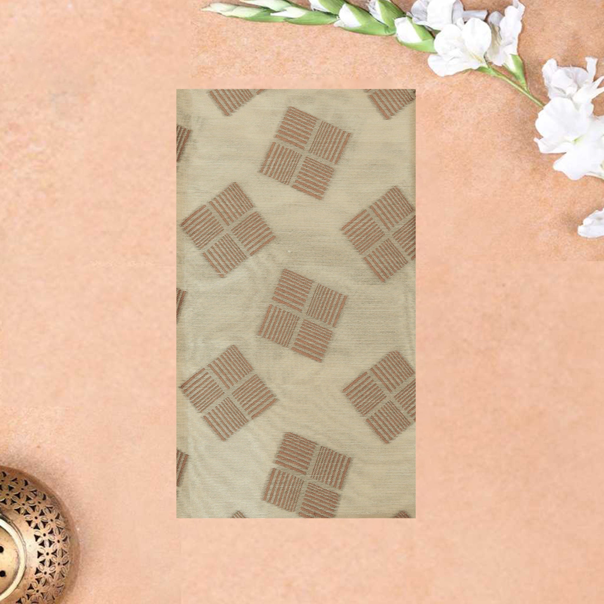 Light Creamy Colour Fancy Weaving Saree