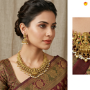 Antique peacock with Saraswathi  Necklace Set