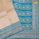 Sandal with Rama Blue Tissue Semi Silk Saree