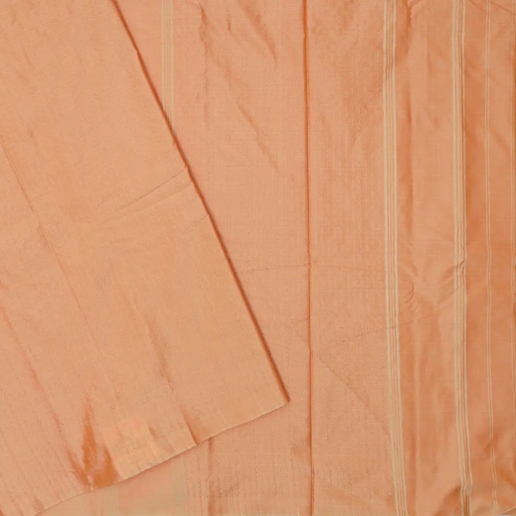 Light Peach with Persian Orange Half and Half Arani Silk Saree