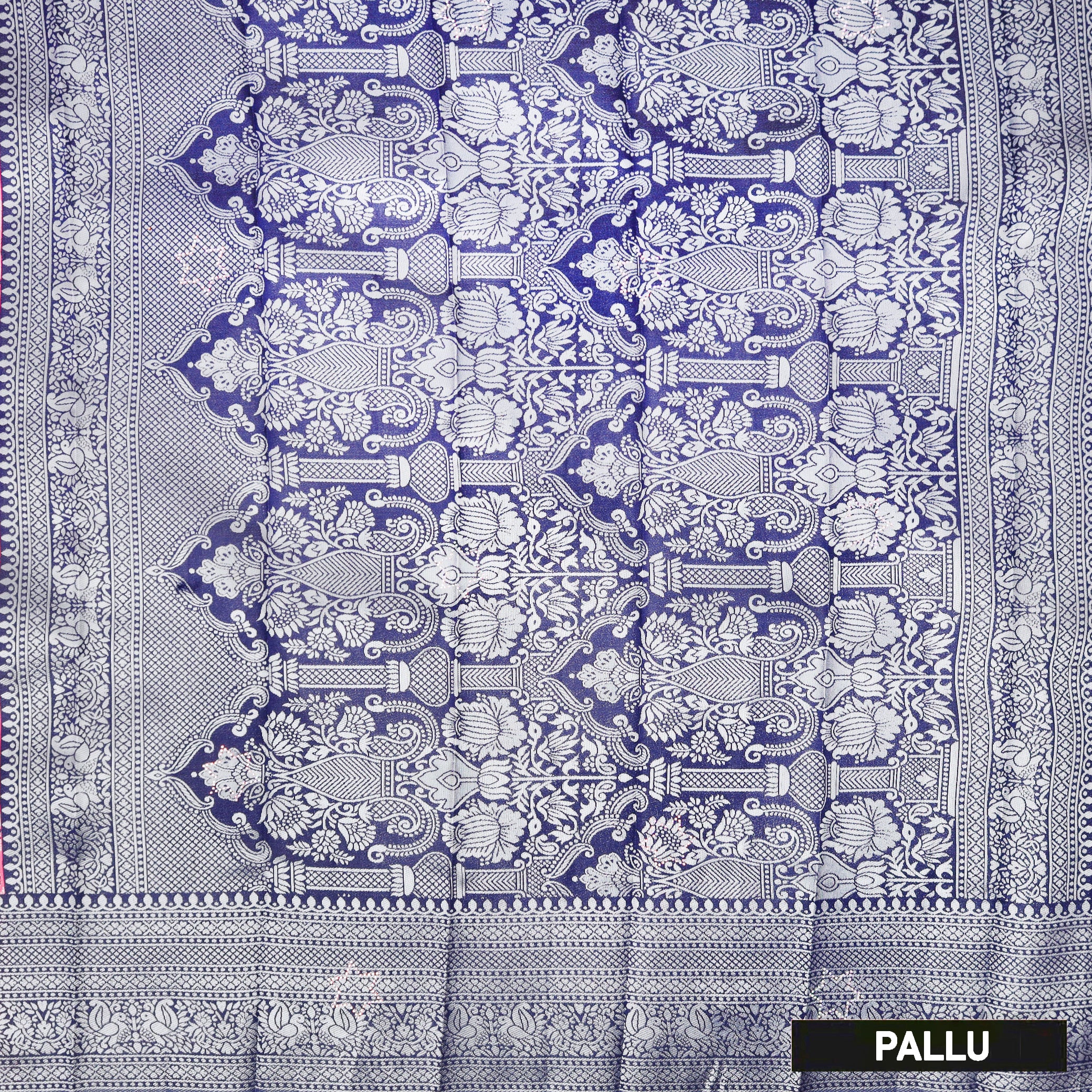 Pink with Blue Kubera Silk Saree