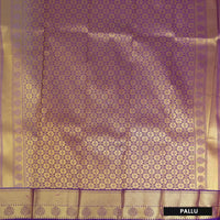 Sky Blue With Purple Copper Zari Border Korvai Silk Saree