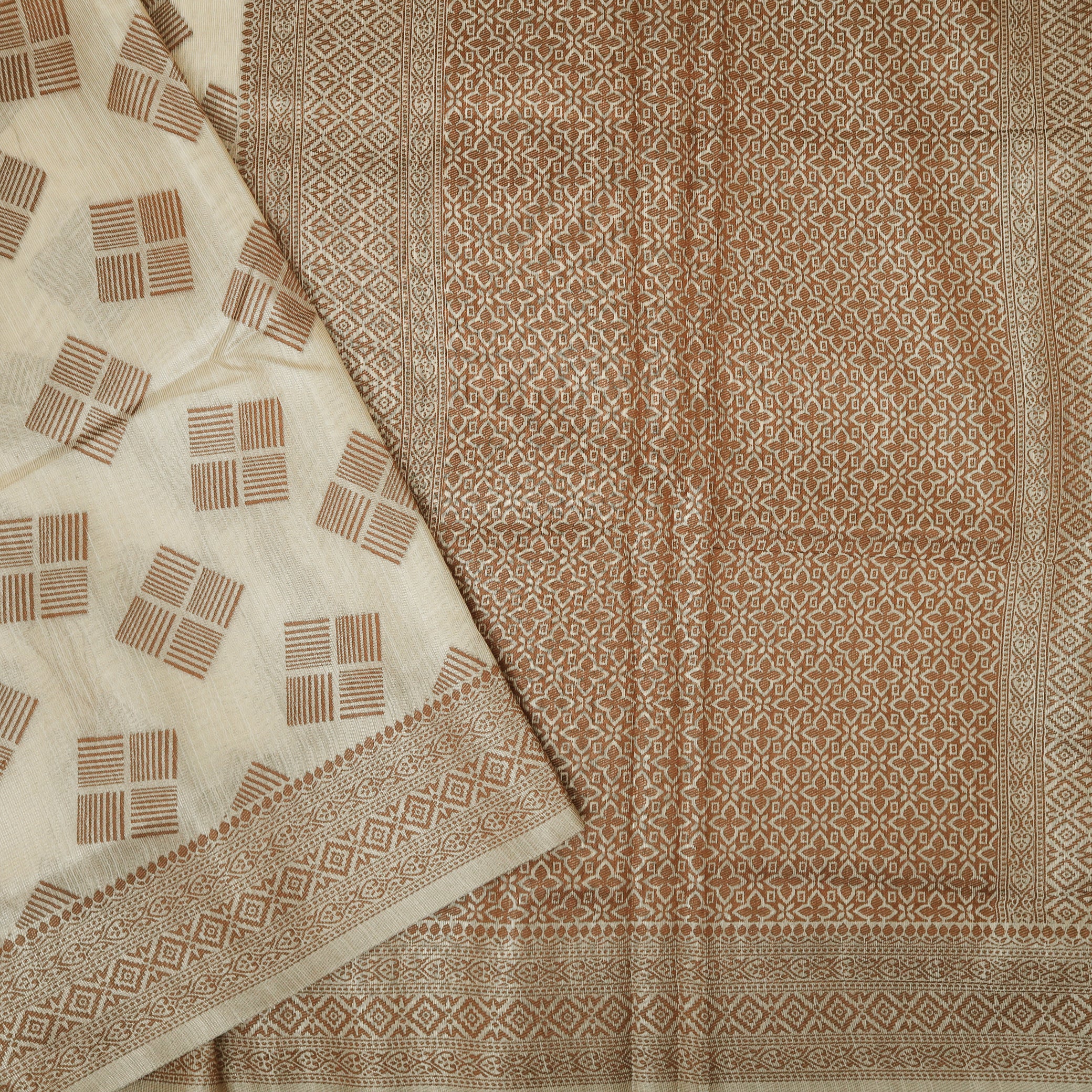 Light Creamy Colour Fancy Weaving Saree
