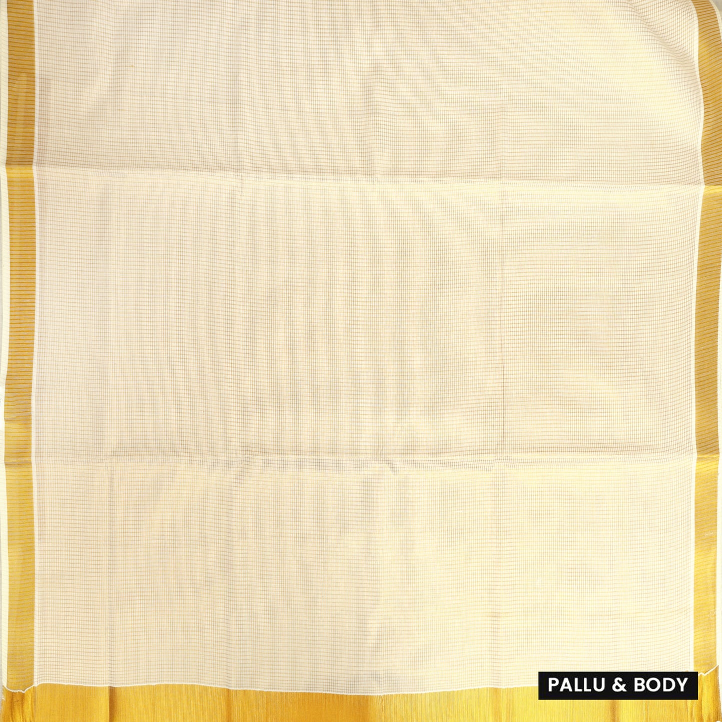 Off White With Golden Small Checked traditional kerala onam saree