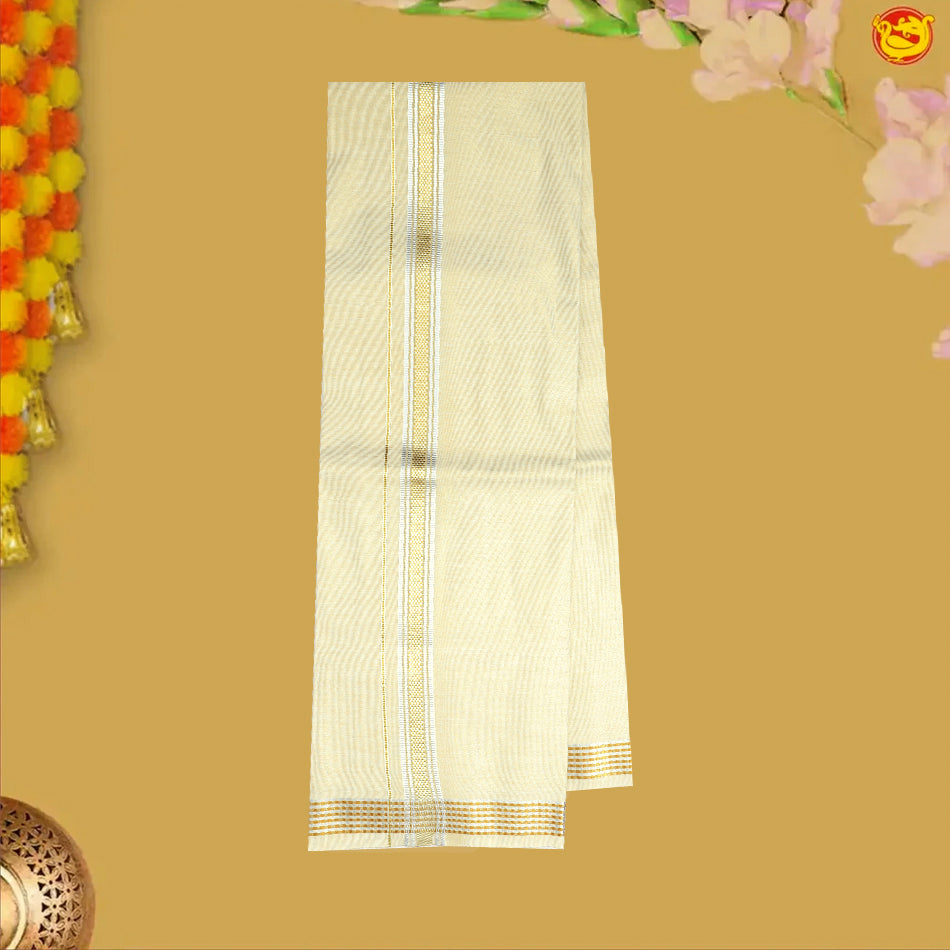 Light Yellow Colour Readymade Shirt And Matching Border Dhoti Set For Men