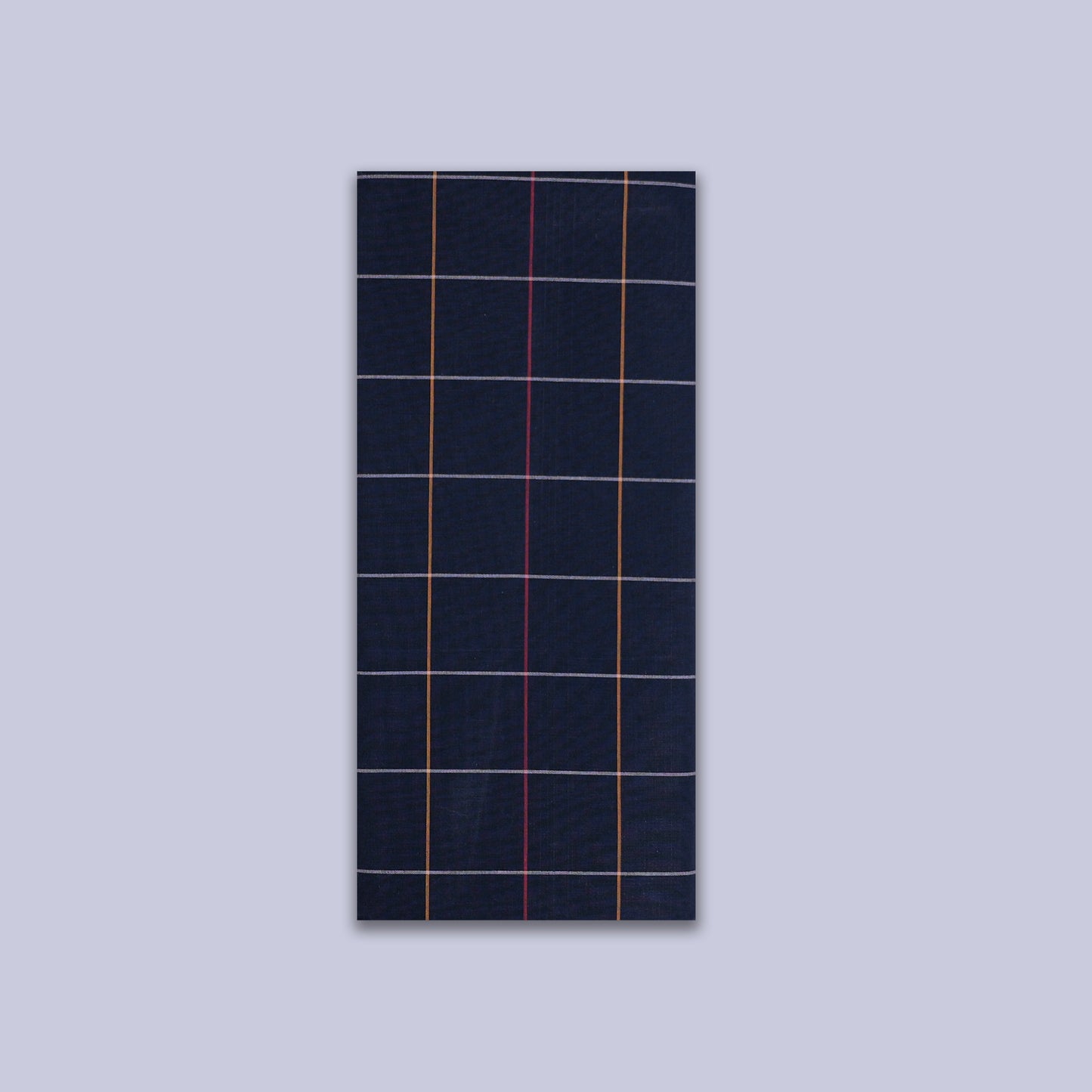 Men’s Navy Blue With Grey Checked Cotton Stitched Lungi