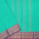 Seafoam Green With Purple Pure Chettinad Cotton Saree without Blouse