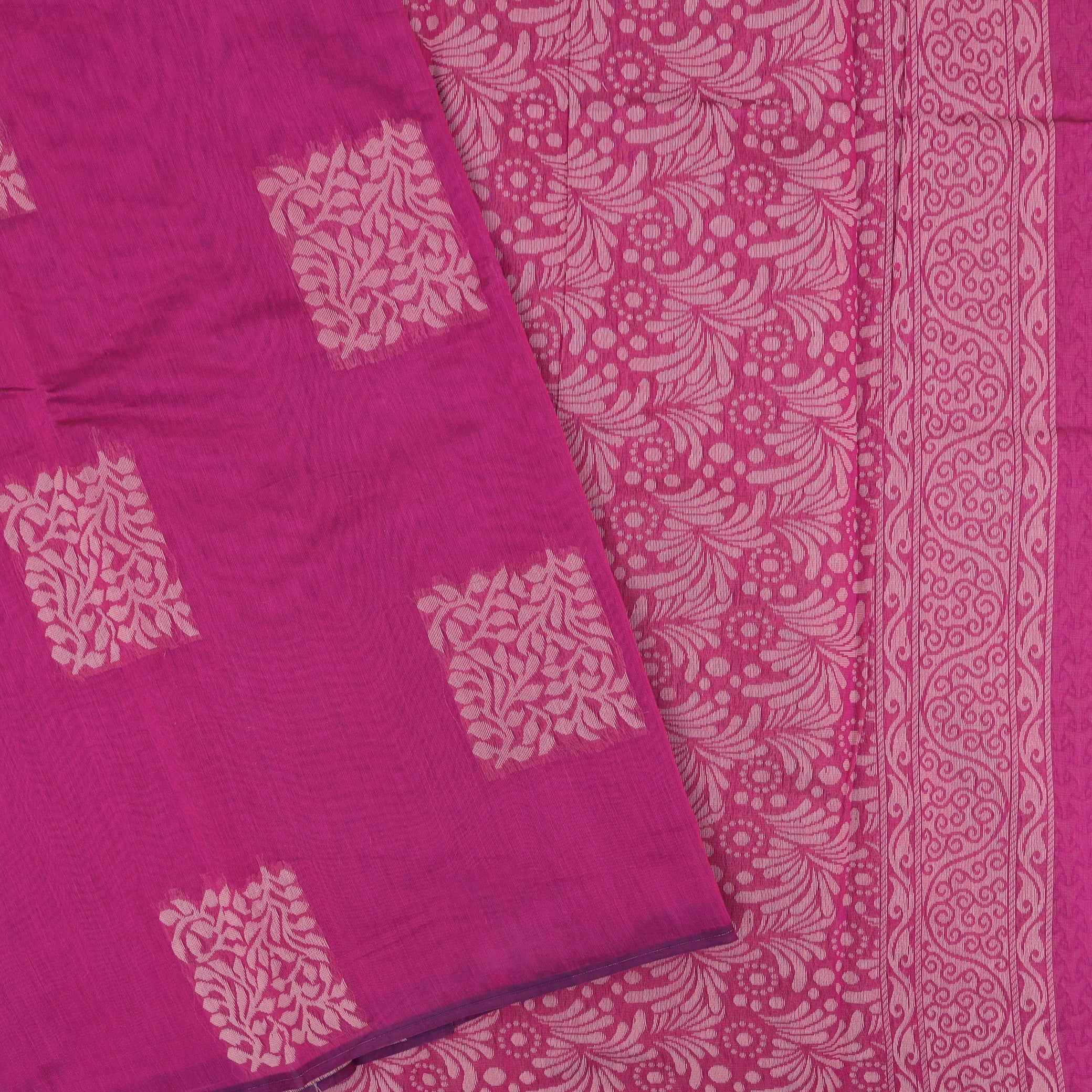 Pink With Sandal Zari Silk Cotton Saree