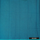 Turquoise Green Silk Cotton Saree Without Border