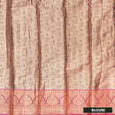 Lavender With Red Floral Design Tissue Silk Saree