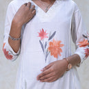 Minnal- White with multicolored floral print Ladies Branded Umbrella Top Readymade