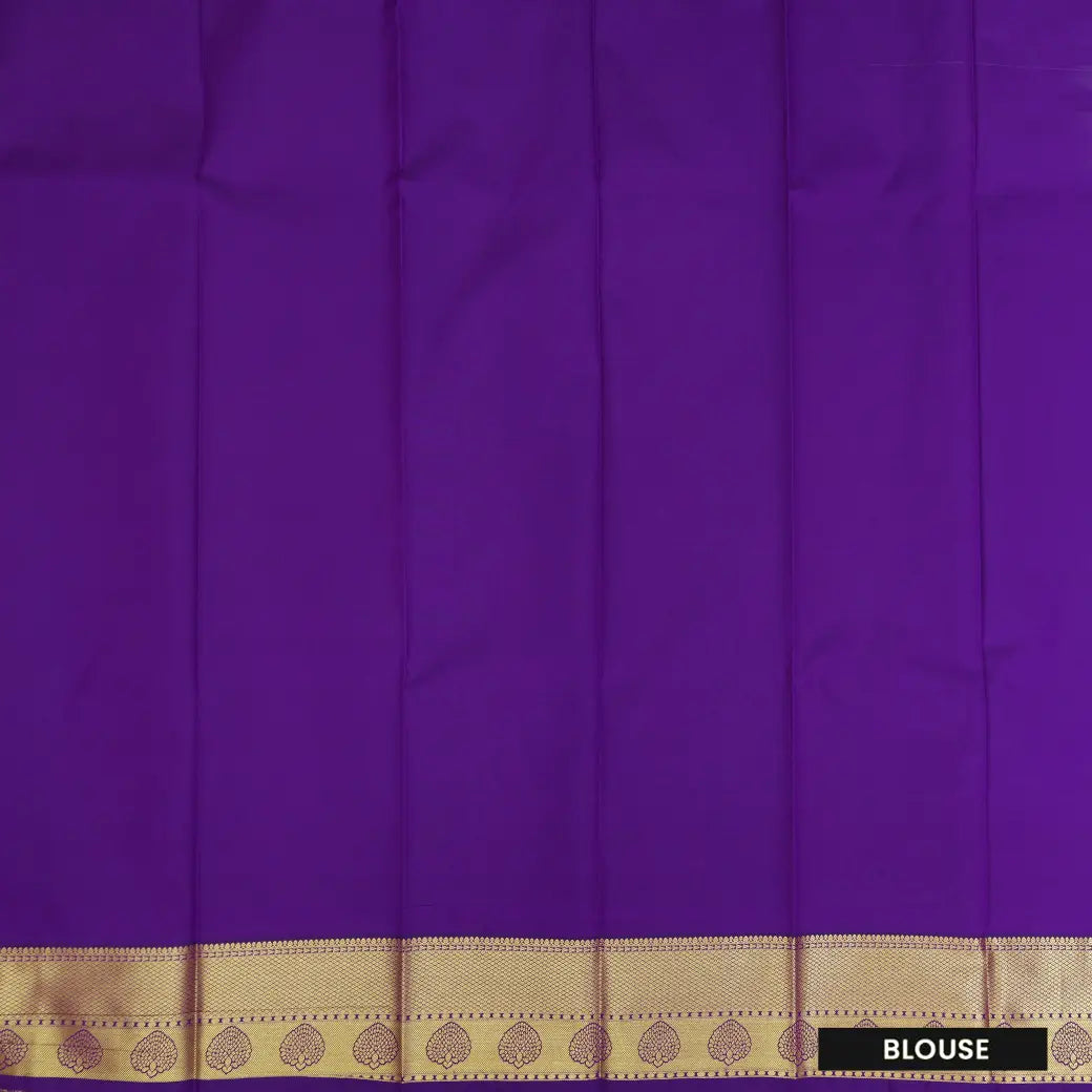 Sky Blue With Purple Copper Zari Border Korvai Silk Saree