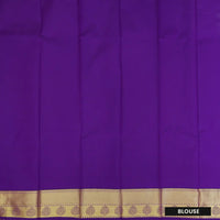 Sky Blue With Purple Copper Zari Border Korvai Silk Saree