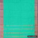 Seafoam Green With Purple Pure Chettinad Cotton Saree without Blouse