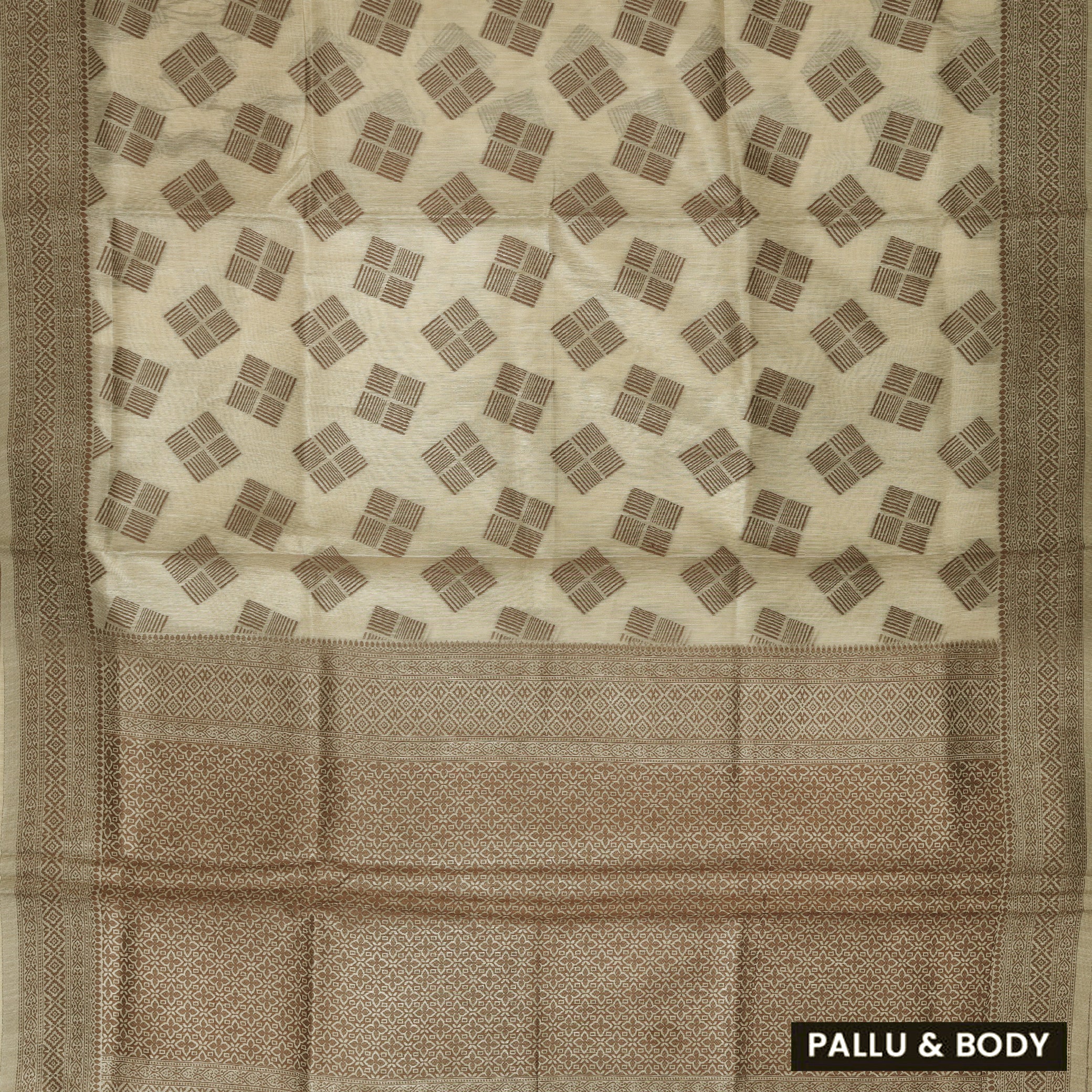 Light Creamy Colour Fancy Weaving Saree