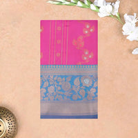 rani pink and royal blue Soft Silk Saree