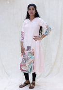 Minnal- Light Peach Color with a multicolored print Ladies Branded Umbrella Top Readymade