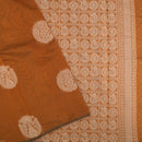 Burnt Orange With Sandal Zari  Silk Cotton Saree