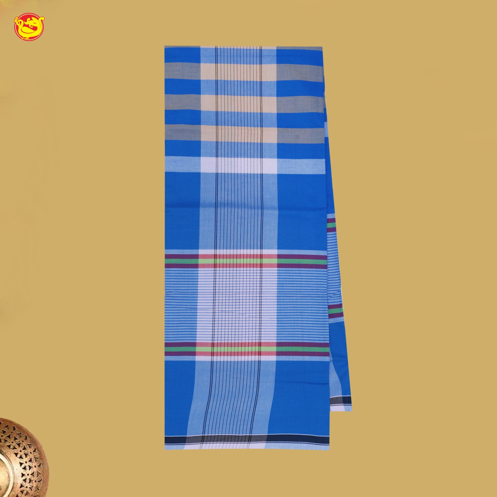 Men’s Checked Cotton Stitched Lungi