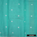 Light Golden Yellow with Green Litchi Silk Saree