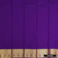Light Green With Purple Copper Zari Border Korvai Silk Saree