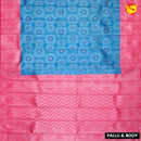 Blue with Pink Traditional Kubera Pattu Saree