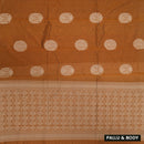 Burnt Orange With Sandal Zari  Silk Cotton Saree