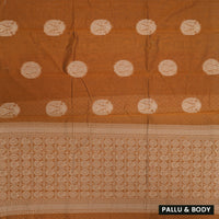 Burnt Orange With Sandal Zari  Silk Cotton Saree