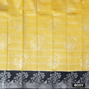Yellow with Block Kubera Silk Saree