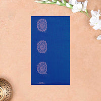 Royal Blue With Sandal Zari  Silk Cotton Saree