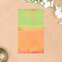 light green and peach Soft Silk Saree