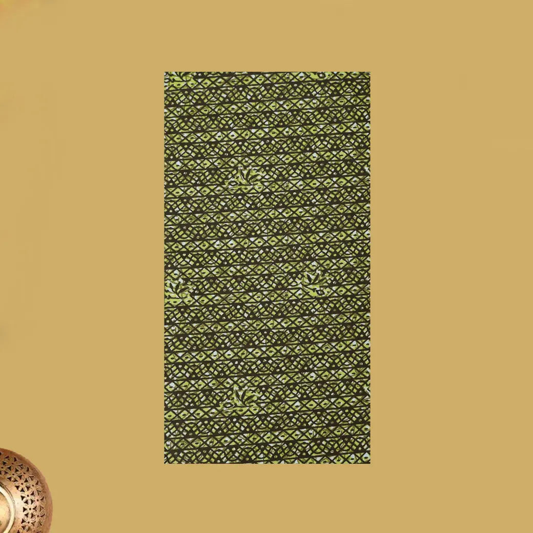 Olive Green flower design Cotton Printed Lungi