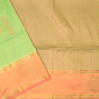 light green and peach Soft Silk Saree